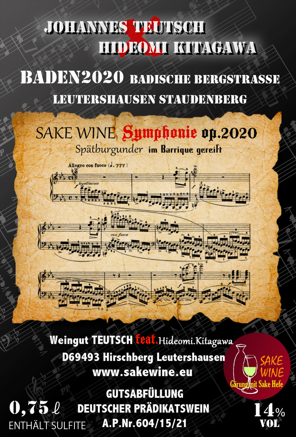 SAKEWINE Spätburgunder Rotwein Symphonie op.2020